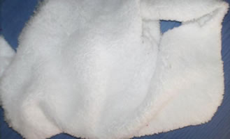 %100 Polyesterli Velsoft Beyaz Kırpıntı